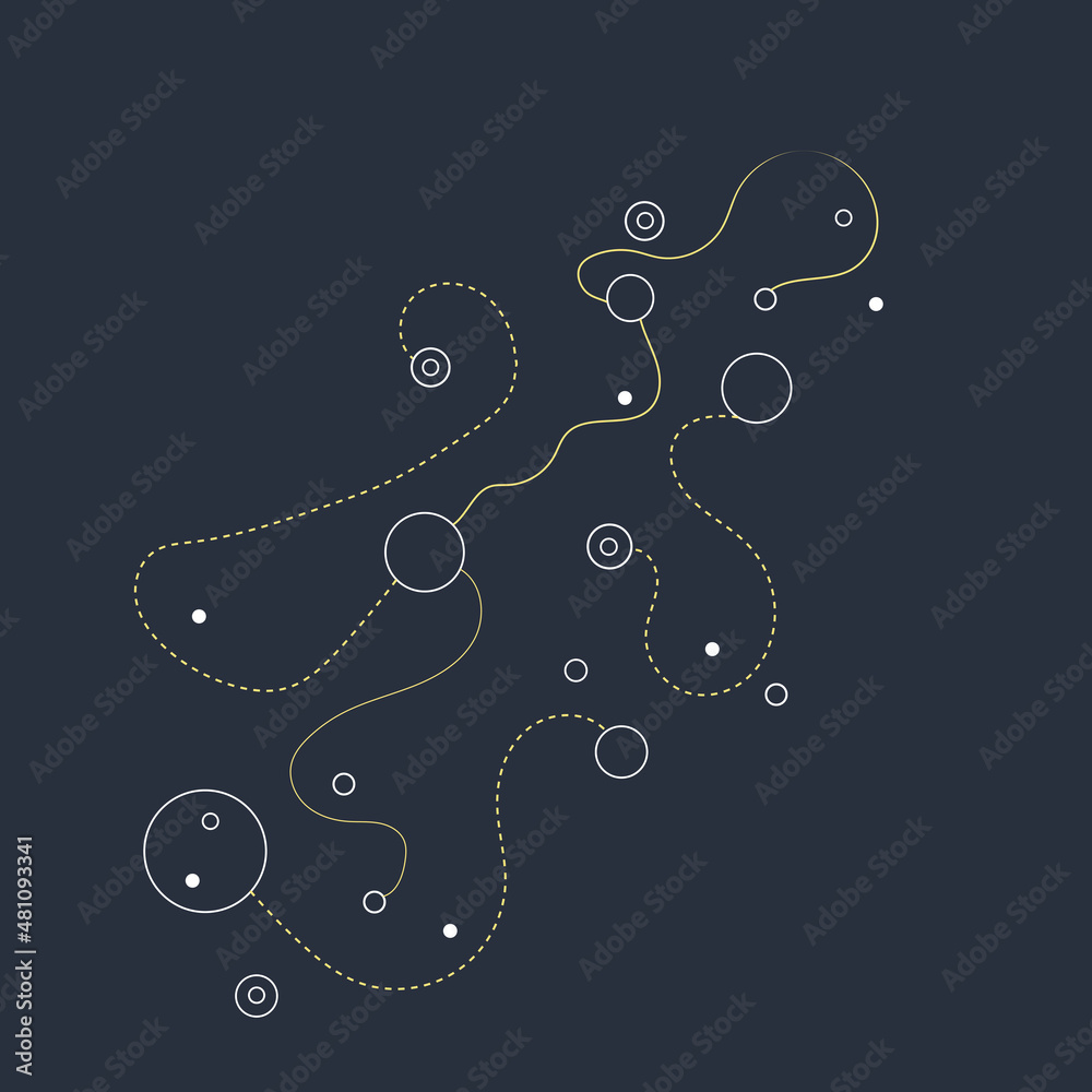 Poster cover creative design abstract background. digital dynamic elementary forms and lines. vector geomet