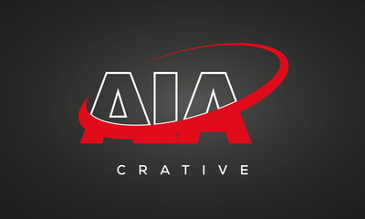 AIA creative letters logo with 360 symbol vector art template design