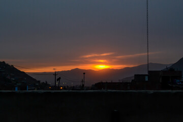 Sunset from an industrial and urban area.