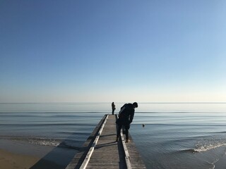 walking on the pier