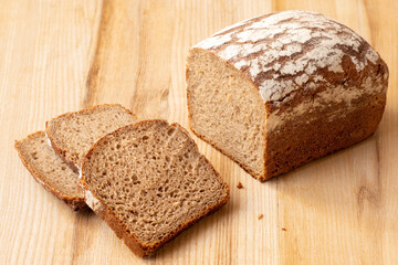 Sliced rye bread.
