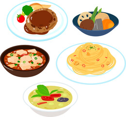 和食、洋食、中華料理、エスニック料理