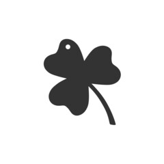 Clover vector icon isolated on white Simple leaf sign Flat design Shamrock logo St Patrick day symbol Ecology concept