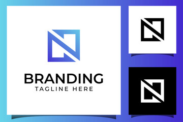 square arrow logo with letter N logo design concept for branding logo symbol