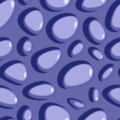 Seamless pattern with sea stones in violet tones. Vector  background with sea pebbles