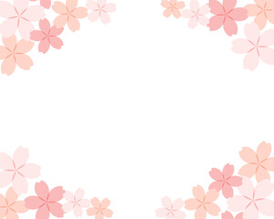 桜の背景イラスト　フレーム　春　さくら　装飾　枠　花　かわいい　素材　桜の花　満開　テンプレート