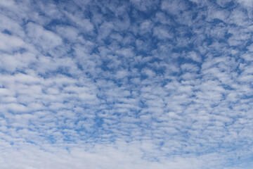 Fototapeta na wymiar Beautiful blue sky view of lovely small clouds.