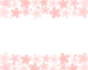 桜の背景イラスト　フレーム　春　さくら　装飾　枠　花　かわいい　素材　桜の花　満開　花びら