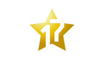 Obraz premium 17 Number New Gold Abstract Star Logo