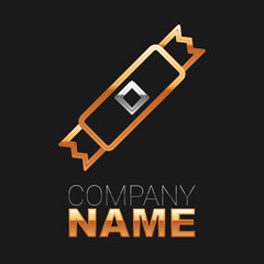 Line Sugar stick packets icon isolated on black background. Blank individual package for bulk food products as coffee, salt, spices. Colorful outline concept. Vector