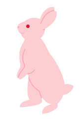 ピンクのうさぎのシンプルなベクターイラスト