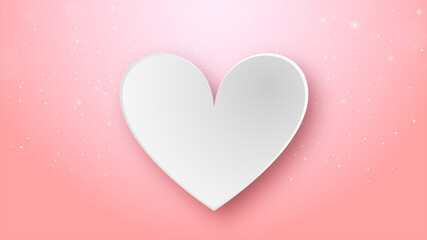 Valentine's day abstract background, Flowing red hearts shaped and particles valentine concept, Holiday background. 3d rendering