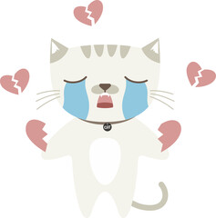Broken Heart Cat Crying