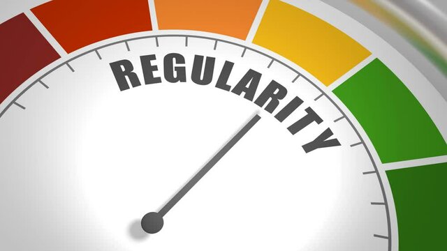 Regularity measuring device with arrow and scale. 3D render