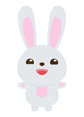 Funny smiling rabbit Decorative Easter illustration