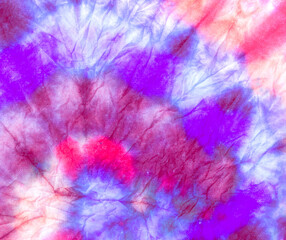 Fototapeta na wymiar Violet Watercolor Batik Repeat. Ink Wash Light