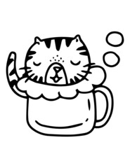 funny tiger hand drawing