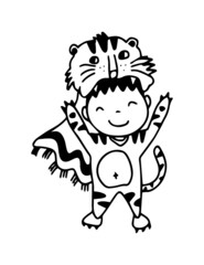 happy kid hand drawing