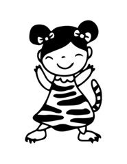 happy kid hand drawing