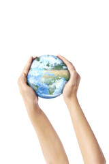 Hand holding earth