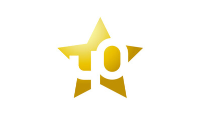 40 Number New Gold Abstract Star Logo