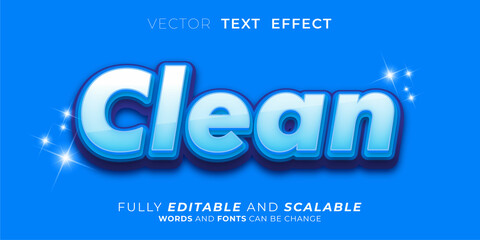 Editable text effect Clean 3d style illustrations