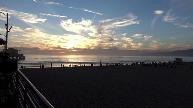 Sunset in Santa Monica in California in slow motion 120fps
