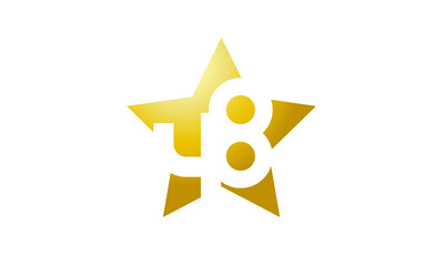 48 Number New Gold Abstract Star Logo