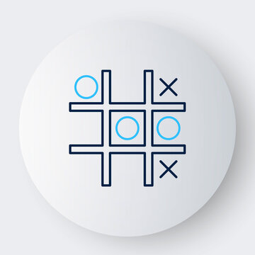 recommend clip art: Line Tic tac toe game icon isolated on white background. Colorful outline concept. Vector