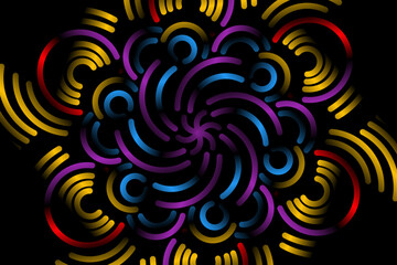 Beautiful colourful  caleidoscope gradient of traditional batik ethnic FLORAL frame illustration for wallpaper background ads clothing or presentation template