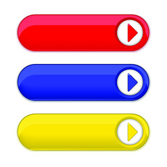 Colorful long round buttons isolated on a white background