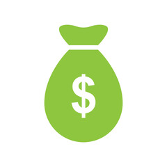 bag with money icon vector