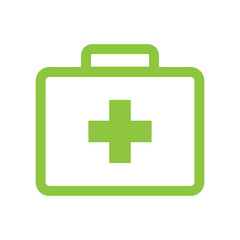 first aid bag icon vector