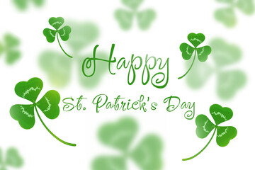 Happy st. Patricks day background with flying clover leaves