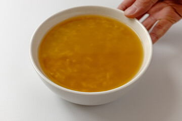 Pumpkin Sikhye on a white background