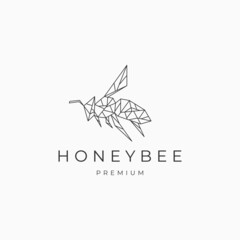 Honey bee logo vector icon design template