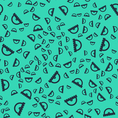 Black Protractor grid for measuring degrees icon isolated seamless pattern on green background. Tilt angle meter. Measuring tool. Geometric symbol. Vector