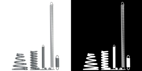 3D rendering illustration of a hardware parts