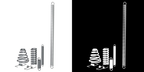 3D rendering illustration of a hardware parts