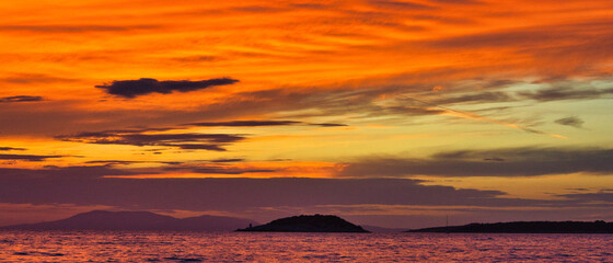 Beautiful colours of Sunset in Dalmatia, Croatia