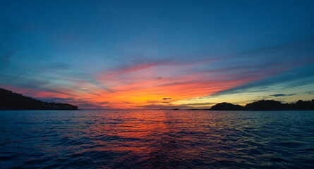 Beautiful colours of Sunset in Dalmatia, Croatia