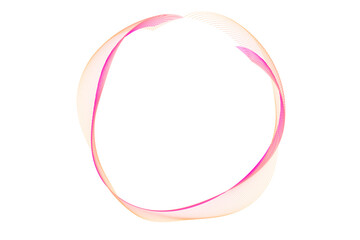 Red Wave Lines Pattern Circle Frame Abstract Background. Isolated. Vector