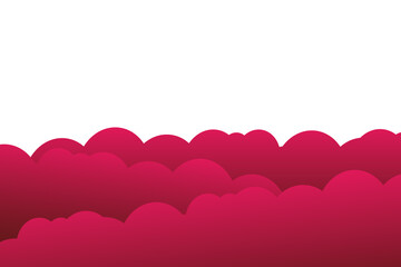Red Clouds Pattern Abstract Background. Valentines Day Banner. Wallpaper. Valentines Day. Vector illustration