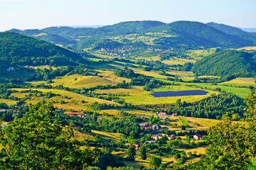 Fototapeta premium Landscape with village