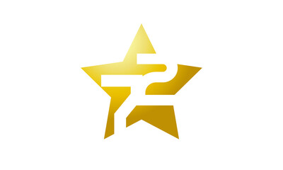 72 Number New Gold Abstract Star Logo