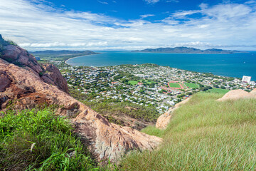 Townsville City and Magnetic Island from Castle Hill Queensland Australia