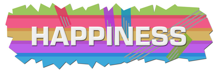 Happiness Colorful Lines Cutout 