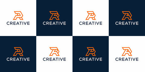 set of initial letter R logo design