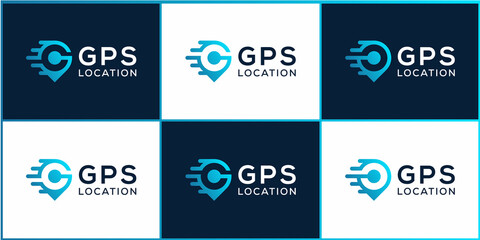 creative letter g logo with maps location icon style