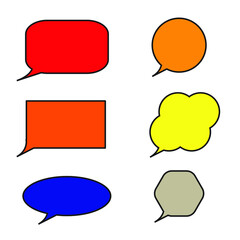 set of colorful speech bubbles